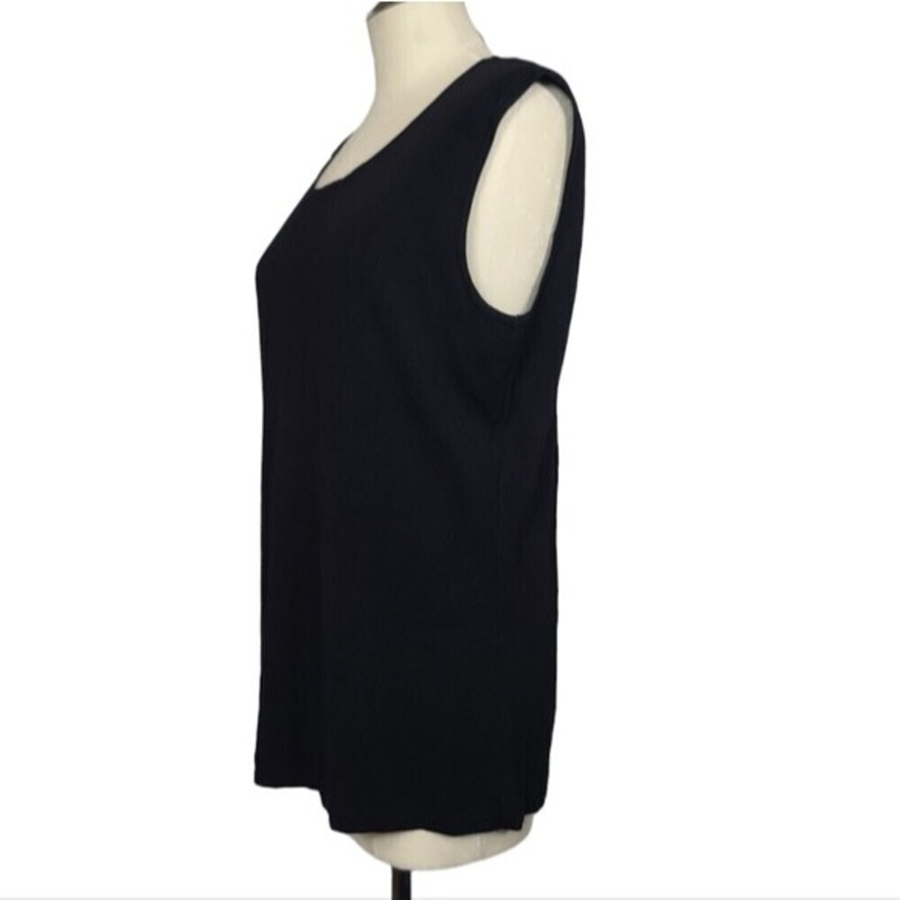 N Touch Black Ribbed Tank Top L - Picture 4 of 7
